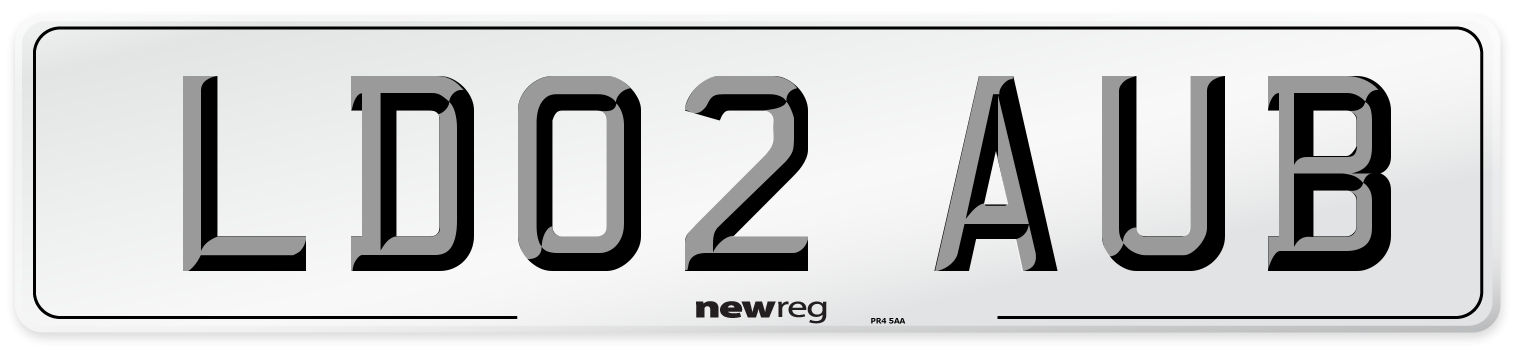 LD02 AUB Number Plate from New Reg